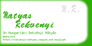 matyas rekvenyi business card