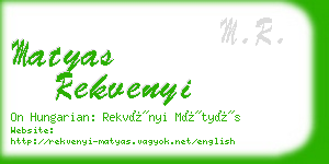 matyas rekvenyi business card